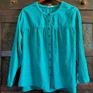 Anthropologie Pilcro and the Letterpress Mila Draped Button Down Top